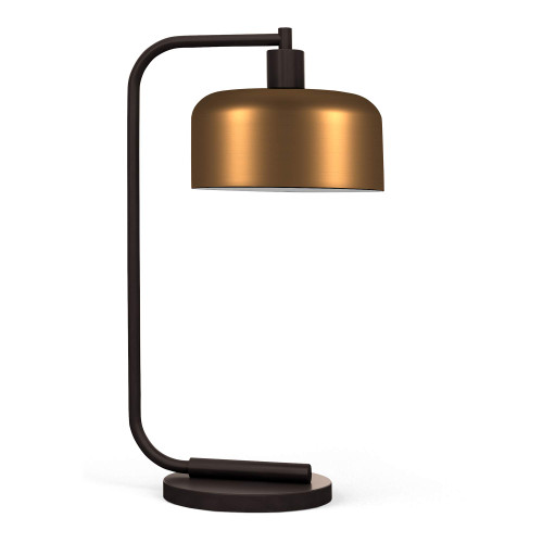 Cadmus 20.5" Tall Table Lamp with Metal Shade in Blackened Bronze/Brass/Brass