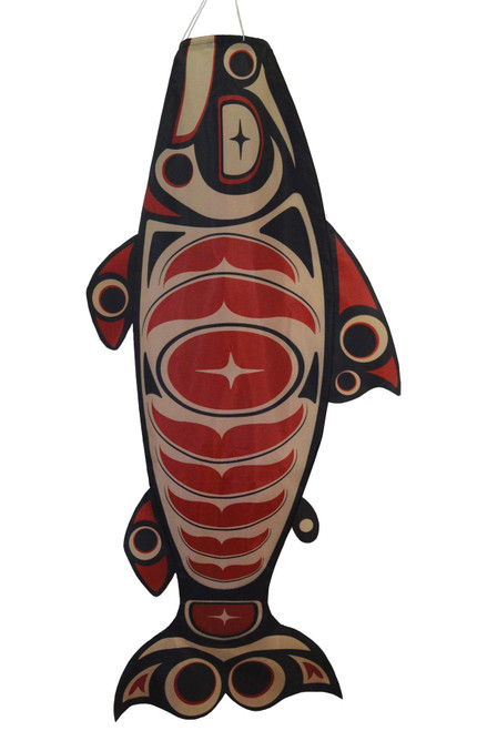 In the Breeze 5120 — Salmon Totem Fish Windsock-Hanging Outdoor Decoration, 48"
