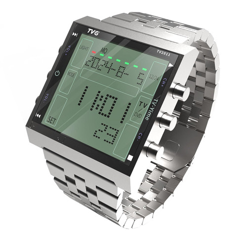 TVG Men's Digital Watch,Military Sports LED Watch with Remote Alarm,Stopwatch and Digital TV,Fashion Casual Wrist Tactical Army Watch for Men (Silver)