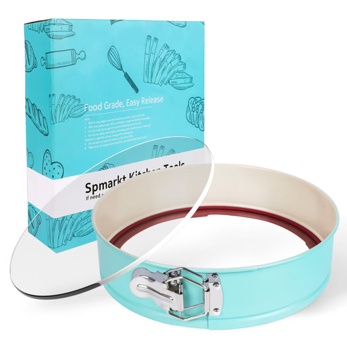 Spmarkt 10-Inch Glass Bottom Springform Pan with Silicone Seal, Springform Pan 10 inch Nonstick,10In Cheesecake Pans Springform, Leak-Proof, Nontoxic & Oven-Safe