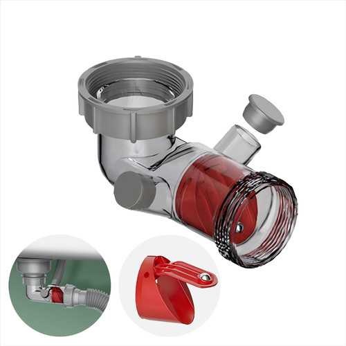 QruiLanTu Sink Trap 1 1/2'' P-Trap Replacement Upgrade Visible Sink Drain Backflow Preventer and 2 Overflow Ports for Kitchen, Bathroom, Garbage Disposal Sink Drain Fittings