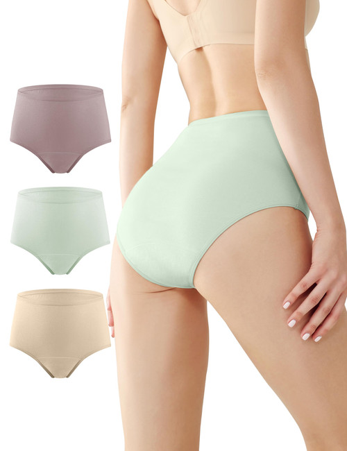 BATTEWA Incontinence Underwear for Women,Leak Proof Underwear Washable Absorbency Cotton Panties Bladder Leakage Protective 50ML(3Color,X-Large,3-Pack)