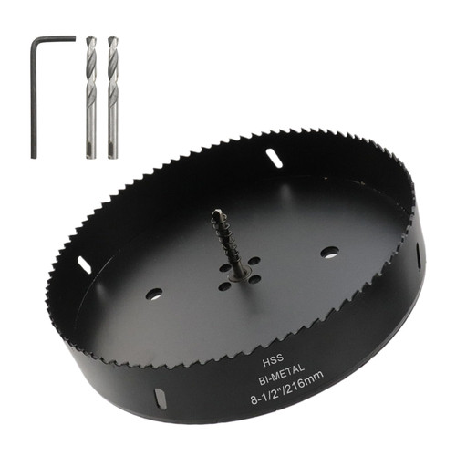 Rannb 8.5-inch Hole Saw Cutting Depth Bi-Metal Hole Cutter with Drill Bit and Hex Wrench Drilling Holes in Wood Plastic Drywall Thin Metal