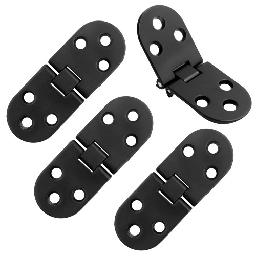 AUXBC Heavy Duty Folding Table Hinges(3.1 x 1.15inch), Zinc Alloy Table Folding Flip Top Hinge, 180 Degree Round Edge Butler Tray Hinge, Black/4Pcs