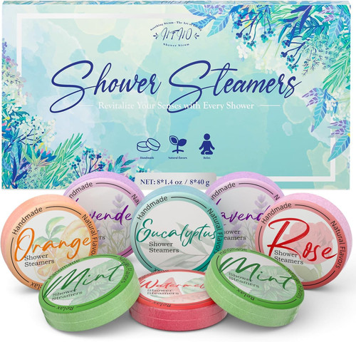 Shower Steamers Aromatherapy 8 Pack - Gifts for Women, Shower Bombs with Essential Oils, Self Care and Stress Relief Stocking Stuffers, Relaxation Birthday Gifts for Women and Men