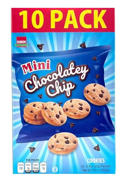 Sobisk Mini Chocolatey Chip Cookies 10 pack - Tiny cookies, big flavor—perfect for quick snacks or sharing.