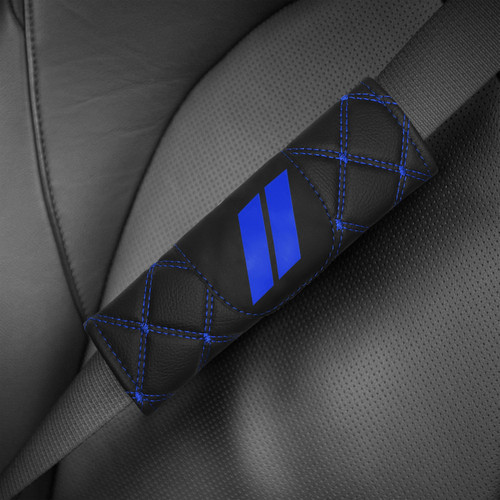 YOSRTER 2PCS Leather Seat Belt Pad for Dodge Charger Durango Challenger Journey Shoulder Strap Protection Universal Fit to All Dodge Car Seat Belt Covering for Dodge Accessories（Dark Blue Trim）