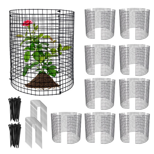 30 PCS Round Plant Protector from Animals, 12 Pack 12'' x 12'' Metal Plant Cages，30Pcs Metal Mesh to Keep Animals Out, Garden Protection Bunny Barricades, Wire Plant Protectors for Rabbit Chicken Duck