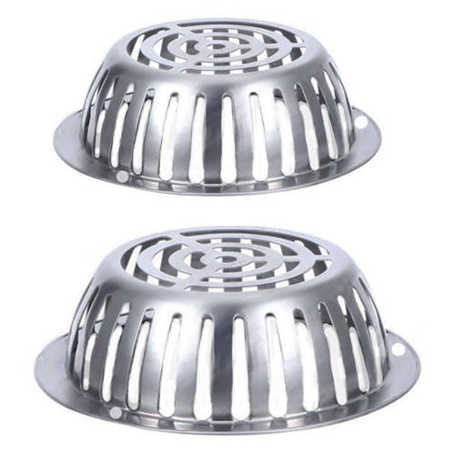 SUS304 Stainless Steel Roof Dome Drain Cover Strainer Anti-Clogging Atrium Grate 2pcs/pk (Φ: 7 inch)