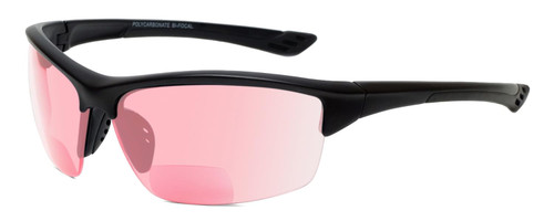 Calabria Sport 202BF FL-41 Pink Bifocal Safety Glasses +2.00 Black Fluorescent Light Sensitivity Migraine FL41 Photophobia