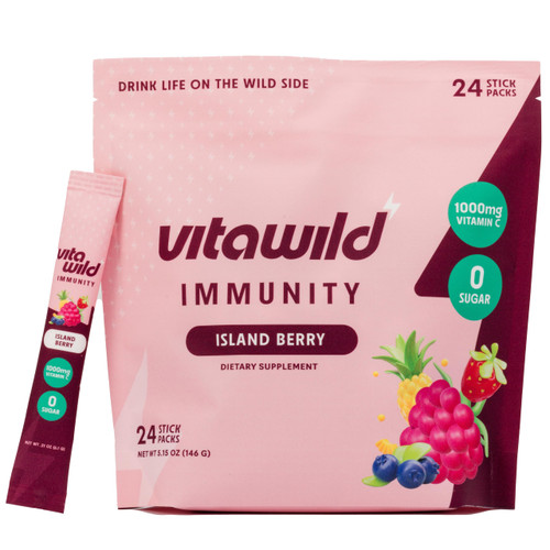 VitaWild Immunity + Hydration Electrolyte Drink | Elderberry & Zinc Immune Support Hydration Packets | Vitamin C 1000mg | Immune Support Supplement | Emergency Elderberry Vitamin C and Zinc