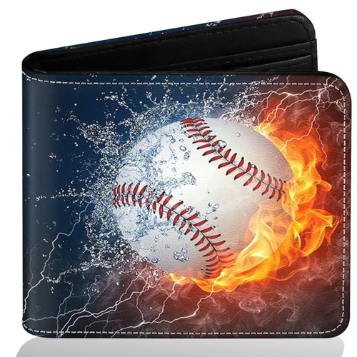 ZHIMEBYE Boys Wallet for Teens, Cool Kids Wallet for Boys Ages 8-10 9-12 11-15, Funny Baseball Leather Bifold Rfid Blocking, Coin Pocket Id Window for Teen Men Youth Guys Birthday Christmas Gifts