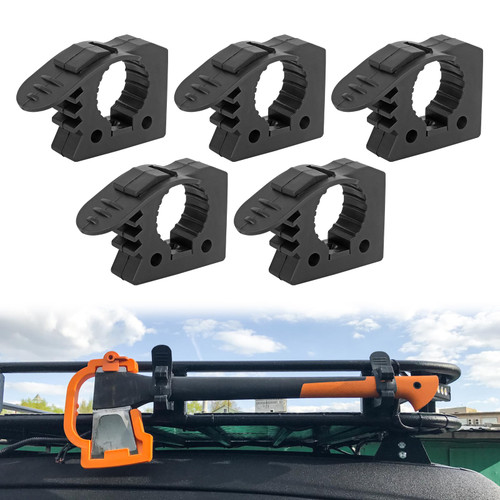 GLOBLED Quick Release Rubber Clamp Mount Fits 1-1/7'' to 1-3/7'' Diameter Tool Shovel Axe Holder Mount Compatible With Trucks Vans Jeep UTV ATV SUV 5PCS