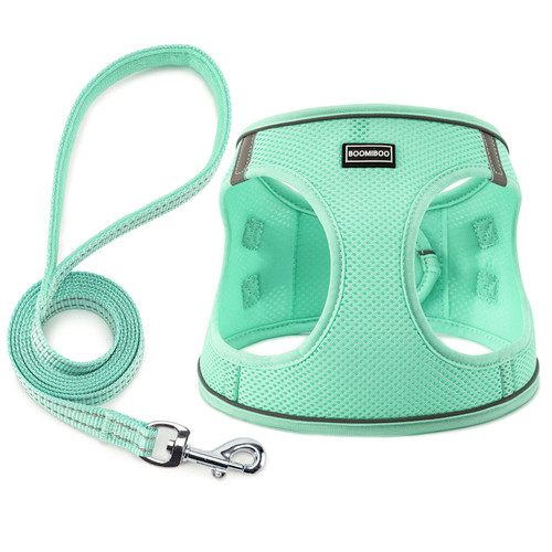 Dog Harness with Leash Set, No Pull Adjustable Reflective Step-in Puppy Pet Vest Harnesses for Small Medium Large Dogs and Cats,Green S