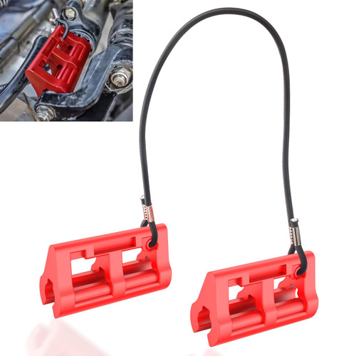 Red Hydraulic Steering Locks, Outboard Motor Steering Lock for Most Steering Cylinder Rods On Outboard Engines, in Position When Towing - Transom Savers for Outboard Motor Trailering/Transport
