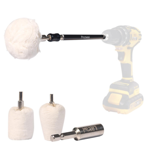 Prozwee Buffing Pad Polishing Wheel Kits,with 1/4" Hex Shank & 1/4" Extend Bar Which can Hold and Stabilize,Wheel Shaped Polishing Tool for Metal Aluminum,Stainless Steel,Chrome,etc