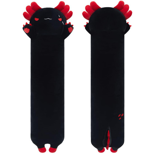 Chubbyjoy Axolotl Plush Toy, Cute Axolotl Stuffed Animal Soft Long Plushie Body Pillow for Girls and Boys Adults Gifts, 20", Black