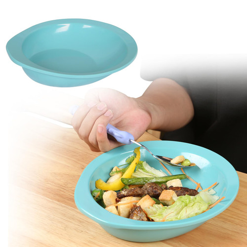 Ehucon Adaptive Melamine Bowl for Tremors,Elderly,Parkinsons to Self-Feeding,Non-slip and Weighted Dinnerware(Bowl)