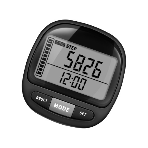 DonDofla 3D Pedometer Step Counter for Walking and Miles, Simple Step Tracker with Large Digital Display and Clip Lanyard, Steps Track Accurately Steps Monitor Watch for Women Men Adults Seniors Dog