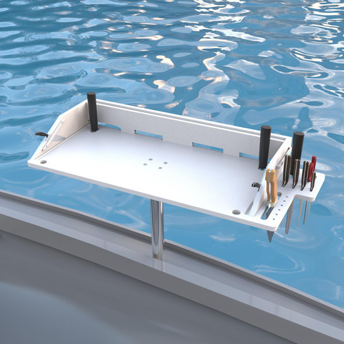 Spirrelab 31" x 13" Bait Cutting Board for Boat Rod Holder Fish Cleaning Station Plier Storage and Knife Slot, Gift for Him, Boaters, Fishers, Outdoorsman, Marine Boating Accessories