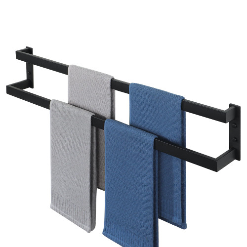 Alise Double Towel Bar, 32" Towel Racks for Bathroom Wall Mounted SUS304 Stainless Steel, Quick Drying Bathroom Towel Holder, Long Heavy Duty Towel Hanger, Matte Black