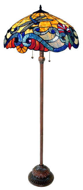 Chloe Lighting 2 Light Tiffany-Style Dragonfly Floor Lamp 18" Shade