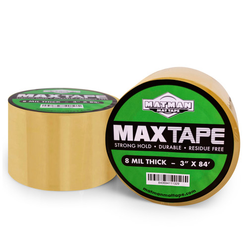 Matman Wrestling Mat Tape | 1 roll of 3” 8 mil Tape | Ultra Strong Adhesive Tape for Wrestling, Exercise, Jiu Jitsu Mats | Multi-Purpose Clear Vinyl Tape for Home & Gym Floor Tape