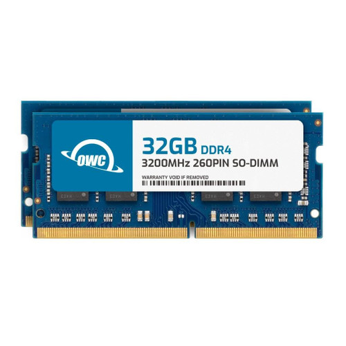 OWC 64GB (2x32GB) DDR4 3200MHz PC4-25600 CL22 2RX8 Non-ECC SODIMM 1.2V 260-pin Laptop Memory RAM