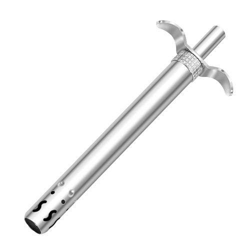 Easy Grip Premium Waterproof Stainless Steel Matt Finish Regular Gas Lighter for Gas Stove, Restaurants & Kitchen Use - Silver Matte
