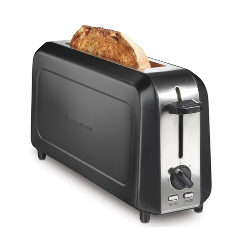 Hamilton Beach Extra Wide Long Slot 2 Slice Toaster, Browning Control With 7 Shades, Bagel Function, Cancel Button & Auto Shutoff, Modern Slim Design Fits Any Space, Black (22989)