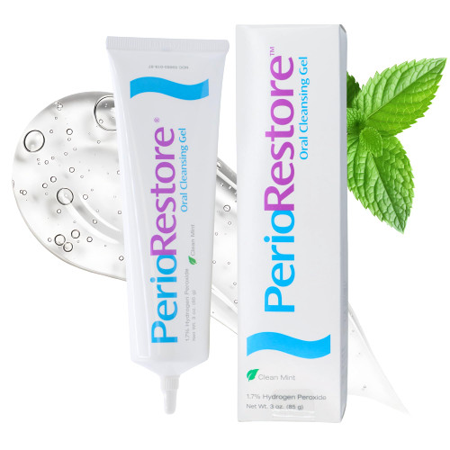Perio Restore Gel 3 Ounce Tube; 1.7% Hydrogen Peroxide Oral Cleansing Treatment Gel. Mint Flavor