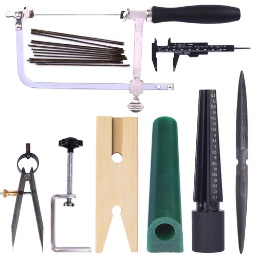 Jewelers Wax Ring Carving Tool Kit Jewelry Ring Wax Tube Molds Making Lost Wax Casting Kit Wax Ring Saw with Blades Wax Ring Sizer Jewelers Wax File Bench Pin