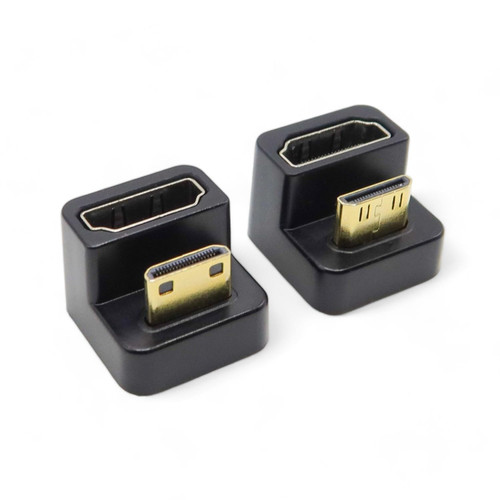 Kado 180 Degree Mini HDMI to HDMI 4K 60Hz Adapter U Shaped Mini HDMI Male to HDMI Female Extender Converter for Portable Monitor, Laptop, Tablet, Camera and Projector (Dual Combo Up Down Angle)