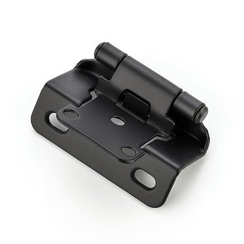 Ravinte 50 Pack 25 Pairs Semi-Overlay 1/2 inch Self-Closing Face Frame Cabinet Hinges Matte Black Half Wrap-Around Kitchen Cabinet Door Hinges Face Mount Cabinet Hardware