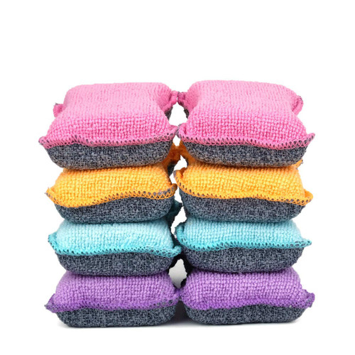 UPSTAR Dish Sponges Kitchen, Microfiber Cleaning Scrubber for Dishwashing, Sink, Basin and Multi-Pupose, Non-Scratch, Size.S Pack of 8
