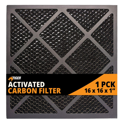 Tiger Tough HEPA 500 Activated Carbon Filter 16x16x1 – Replacement Air Purifier Filter for Air Scrubbers, Odor Removal & VOC Control – Compatible with HEPA Air Purifiers & Home Air Filters