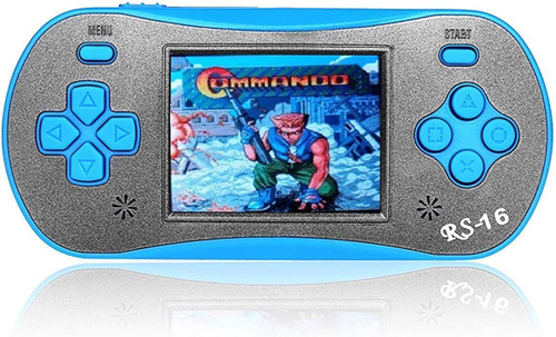 Handheld Game for Kids - FAMILY POCKET RS16 Portable Classic Controller 260 Game 2.5 inch LCD Retro Arcade Video Game System Children's Birthday Gift (Blue)