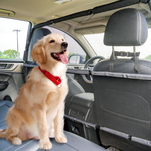 Dog Car Barrier Escape-Proof, 56" Wide Divider for 2nd 3rd Row Seats & Cargo Area, Durable Back Seat Gate Trunk Barrier with See Through Net Mesh for Trucks, Large SUV & Full Sized Vehicles Dog Car Barrier Escape-Proof, 56" Wide Divider for 2nd 3rd Row Seats & Cargo Area, Durable Back Seat Gate Trunk Barrier with See Through Net Mesh for Trucks, Large SUV & Full Sized Vehicles