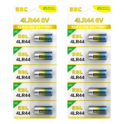 EBL 6 Volt Battery 4LR44 Dog Collar Batteries (10 Pack) 6V Alkaline Batteries 476A / PX28A / A544 / K28A / L1325
