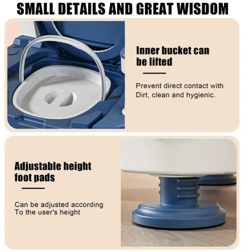 Bedside Commode, Adult Portable Toilet, Toilet Chair Seat with Handles, Height Adjustable Mobile Portable Toilet, Adult Potty Chair Load 882lb for Seniors Disabilities Elderly & Others