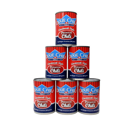 Dixie Chili Cincinnati Style Premium Chili 10oz. Can - 6 Pack