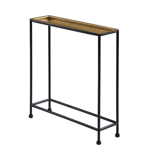 Comfort Pointe Tivoli Tray Top Modern Metal Accent Table in Antique Brass/Bronze