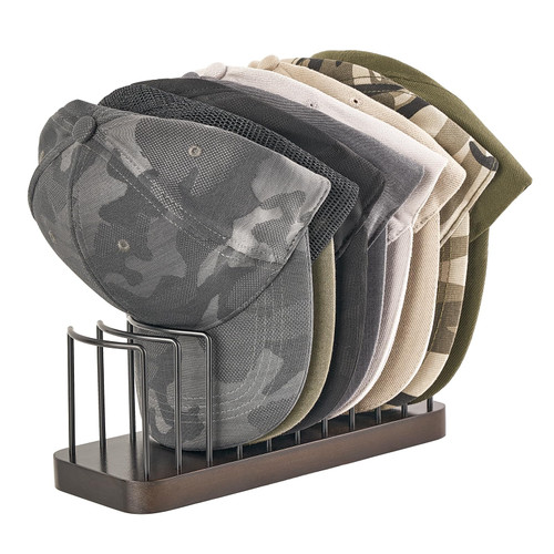 Mkono Hat Organizer for Baseball Caps, Set of 1 Hat Holder for 10 Baseball Caps, Tabletop Hat Rack Stand Hat Storage Display Baseball Cap Organizer for Desk Closet Shelf Dresser