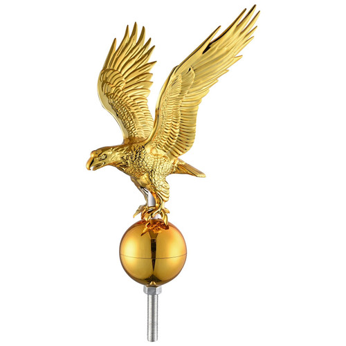 HeyJiaYu Eagle 14" Flagpole Topper for 20ft,25ft,30Ft Telescopic Flagpoles, Flag Pole Finial Ornament Topper, Patio Yard Outdoor Flagpole Accessories (Gold 14")