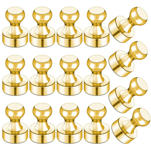 LOVIMAG Fridge Magnets 16Pcs Refrigerator Whiteboard Small Strong Magnet Classroom Kitchen Accessories Decorative Locker Set Decor Must Haves Office Calendar Refrigerador Magnetic Cute Crafts Gold