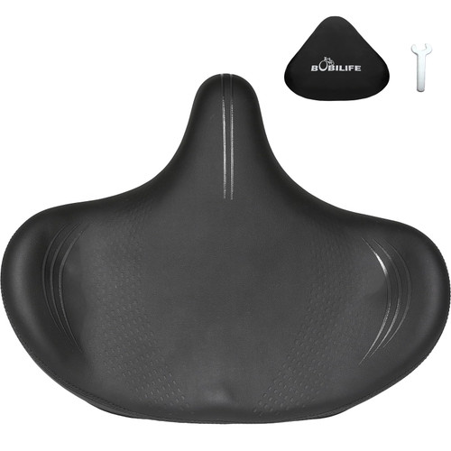 Extra Wide Oversized Bike Seat - Large Bicycle Seat Cushion for Men Women Comfort, Ergonomic Comfortable Padded Bicycle Saddle Replacement Fits Peloton, Stationary, Exercise,City Bike, Ebike(X-Large)