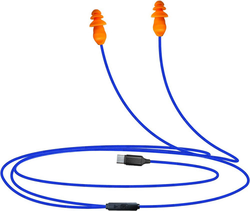 HomeSpot KR10C Work Earbuds, 27dB NRR, USB Type C Wired Headphones with in-line Control and Mic, Noise Reduction for Work Construction, Lawn Mowing