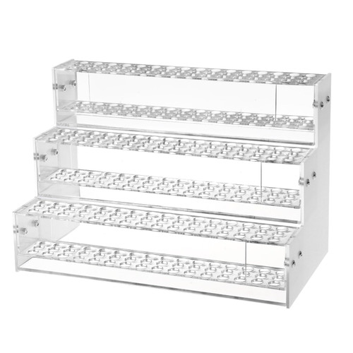 YWJLQH Makeup Paint & Brush Organizer Rack Pen Display Stand, Multi-Level Plastic Organization Rack Pencil Holder, Clear Pen Display Holder 3 Layer 144 Holes for Craft Shows