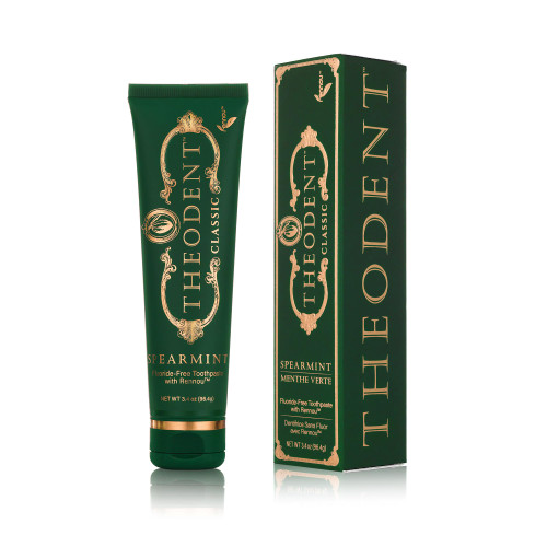 Theodent Classic with Rennou™: Fluoride-Free Theobromine Toothpaste for Proven Remineralization, Sensitivity Relief & Natural Whitening, Spearmint (3.4 Ounces, 96.4 Grams) Theodent Classic with Rennou™: Fluoride-Free Theobromine Toothpaste for Proven Remineralization, Sensitivity Relief & Natural Whitening, Spearmint (3.4 Ounces, 96.4 Grams)