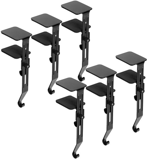 Sfcddtlg 6 Pcs Black Metal Christmas Stocking Holders - Adjustable Mantle Hangers with Protective Pads - No-Slip Fireplace Stocking Garland Hooks for Xmas Home Party Decoration